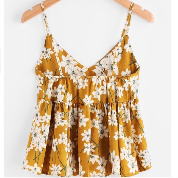 Floral Babydoll Spaghetti Strap Top - Picture 5 of 8